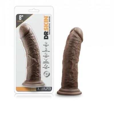 DR. SKIN GLIDE 7.5" SELF LUBRICATING DILDO CHOCOLATE