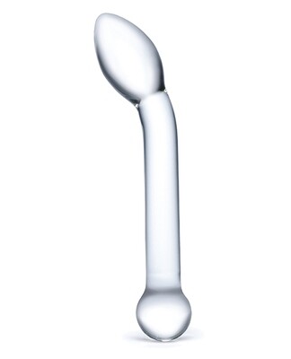 GLAS 8" SLIMLINE G SPOT GLASS DILDO