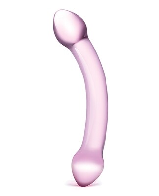 GLASS DOUBLE TROUBLE PURPLE DILDO