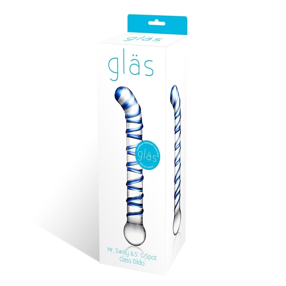 GLAS MR. SWIRLY 6.5" G SPOT GLASS DILDO