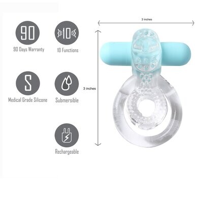 JAYDEN RECHARGEABLE VIBRATING COCKRING CLEAR