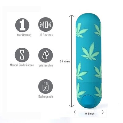 JESSI 420 10 FUNCTION MINI RECHARGEABLE BULLET EMERALD