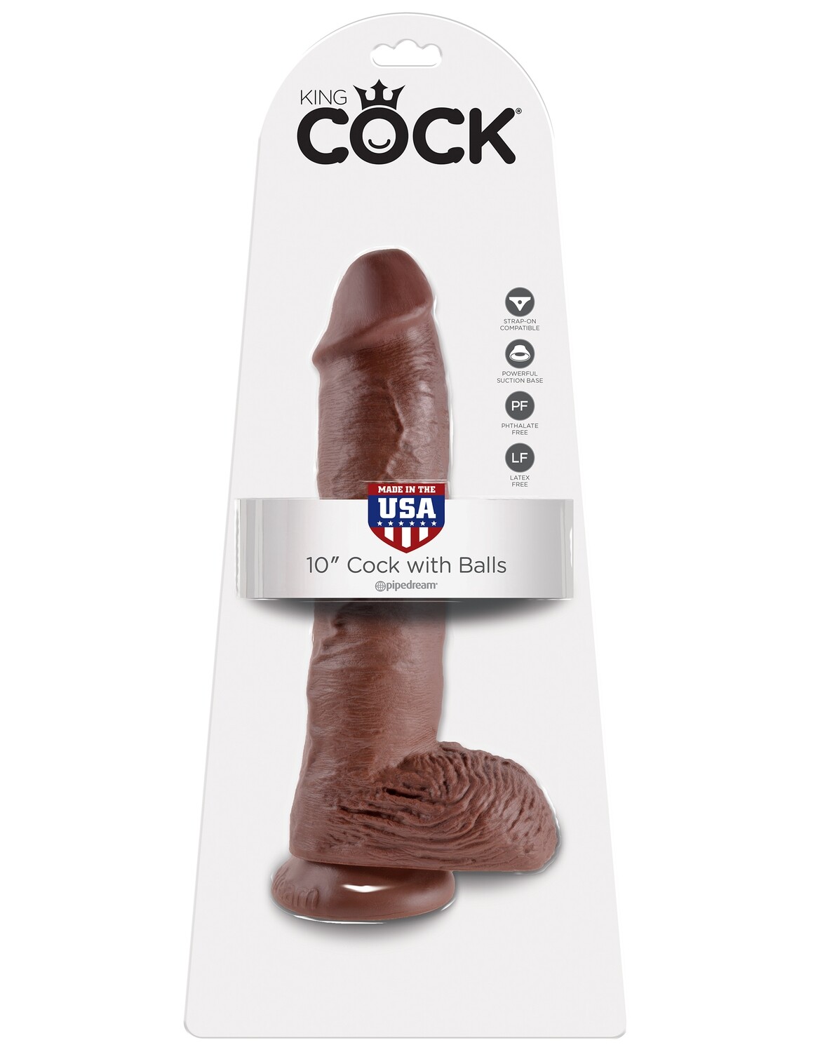 KING COCK 10" COCK WITH BALLS BROWN