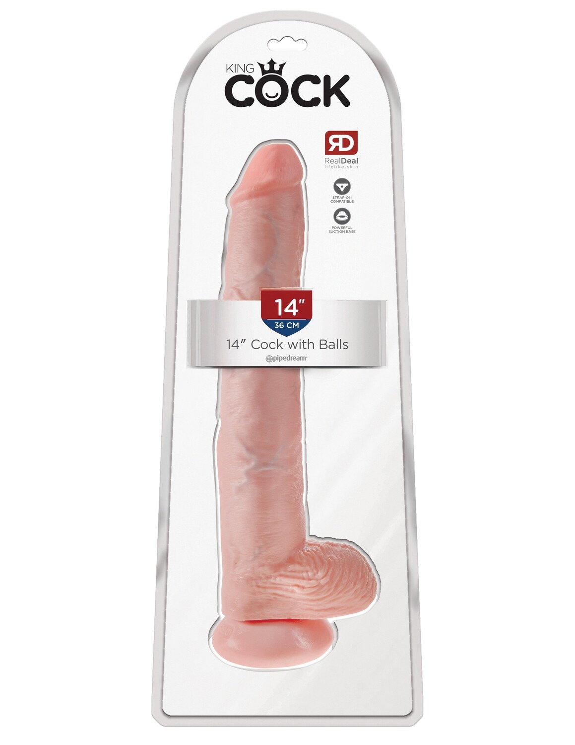 KING COCK 14" COCK WITH BALLS LIGHT 