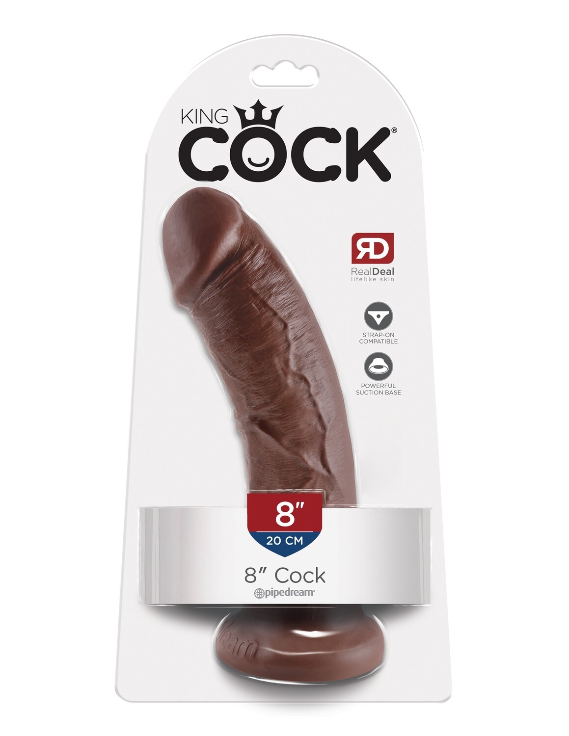 KING COCK 8" COCK BROWN