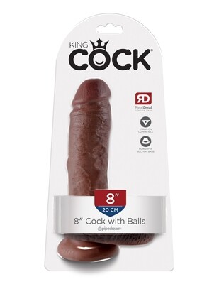 KING COCK 8" WITH BALLS BROWN KING COCK 8" WITH BALLS BROWN