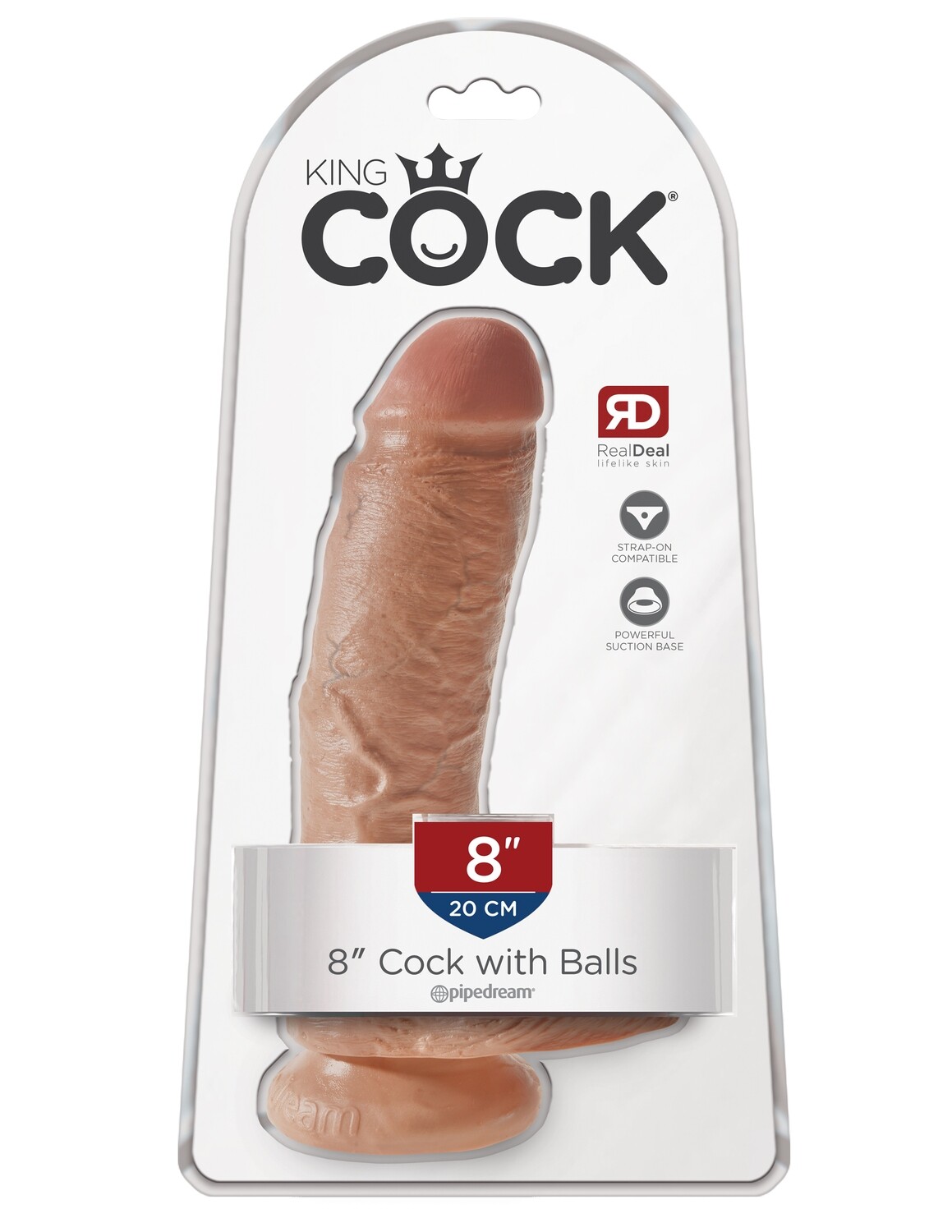 KING COCK 8" WITH BALLS TAN