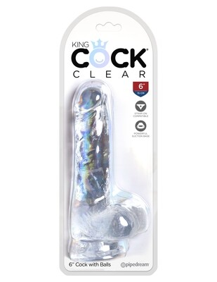 KING COCK CLEAR 6" COCK WITH BALLS