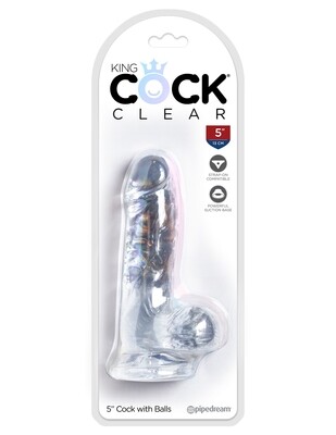 KING COCK CLEAR 5" COCK WITH BALLS