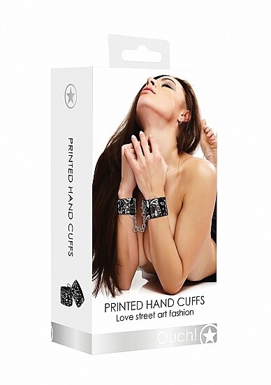 LOVE STREET ART FASHION PRINTED HAND CUFFS BLK