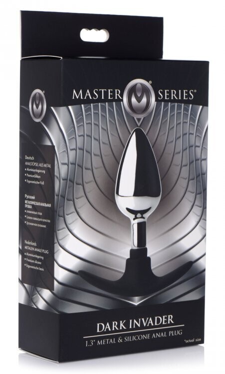 MASTER SERIES DARK INVADER METAL AND SILICONE ANAL PLUG MED