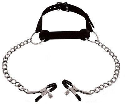 MASTER SERIES EQUINE BIT GAG AND NIPPLE CLAMPS