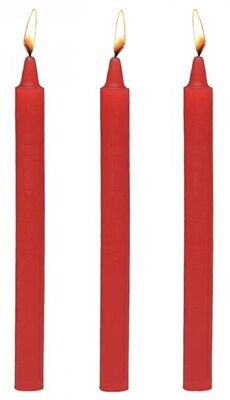 MASTER SERIES FIRE STICKS FETISH DRIP CANDLE SET OF 3 RED