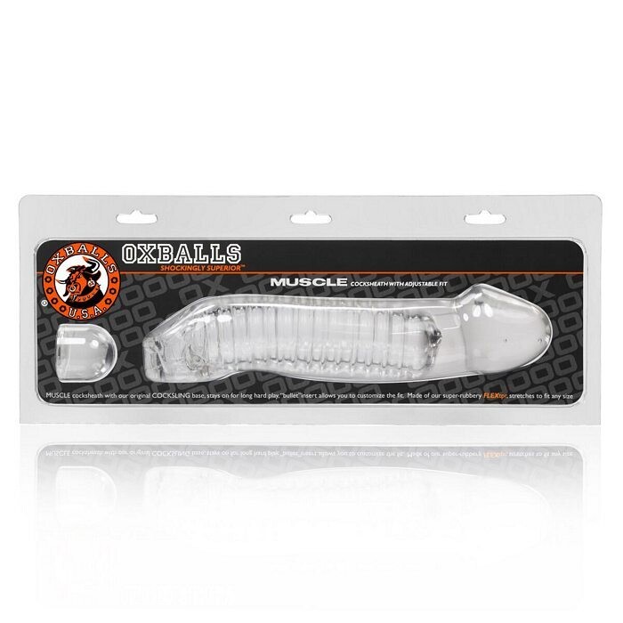 MUSCLE SMOOTH COCKSHEATH W/LENGTH INSET OXBALLS CLEAR