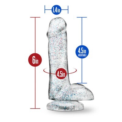 NATURALLY YOURS 6" GLITTER COCK CLEAR