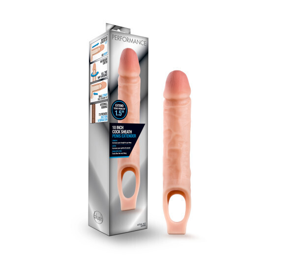 PERFORMANCE 10" COCK SHEATH PENIS EXTENDER VANILLA