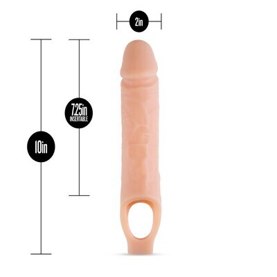 PERFORMANCE PLUS 10" SILICONE COCK SHEATH EXTENDER VANILLA
