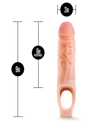 PERFORMANCE PLUS 9" SILICONE COCK SHEATH EXTENDER VANILLA