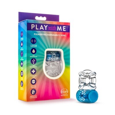 PLAY WITH ME PLEASER RECHARGABLE C RING BLUE 