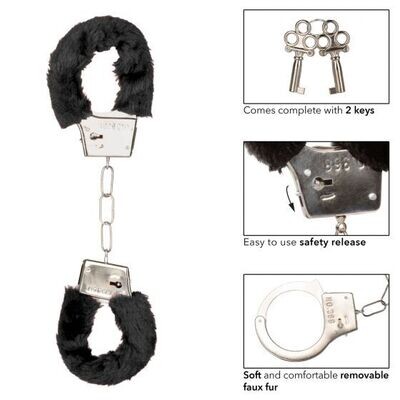 PLAYFUL FURRY CUFFS BLK