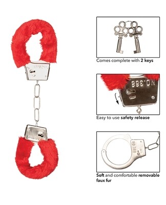 PLAYFUL FURRY CUFFS RED