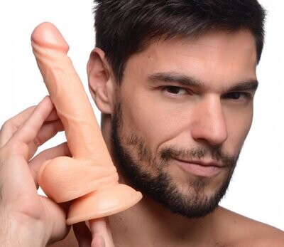 POP PECKERS 6.5" DILDO WITH BALLS LIGHT