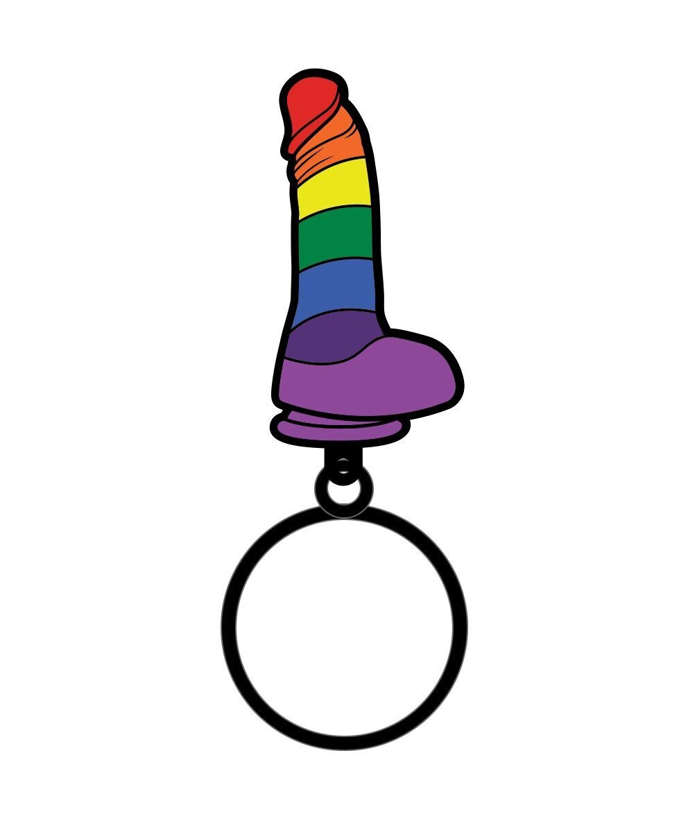 RAINBOW DILDO KEYCHAIN