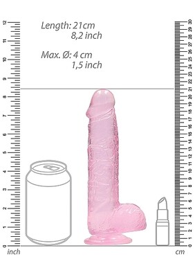 REALROCK 8" REALISTIC DILDO WITH BALLS PINK