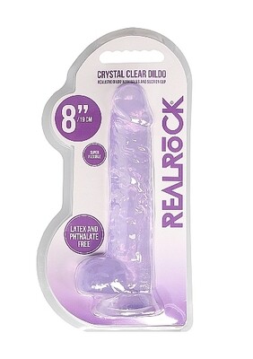 REALROCK 8" REALISTIC DILDO WITH BALLS PURPLE