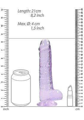 REALROCK 8" REALISTIC DILDO WITH BALLS PURPLE