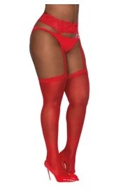 0013X PANTYHOSE WITH GARTER RED