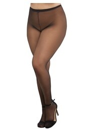 0082X OPEN CROTCH PANTY HOSE BLK QUEEN