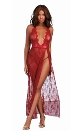 10460S GOWN AND GSTRING RED