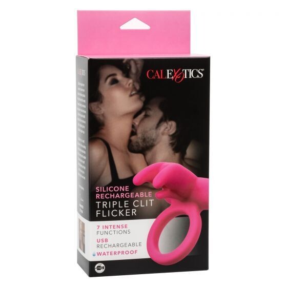 SILICONE RECHARGABLE TRIPLE CLIT FLICKER