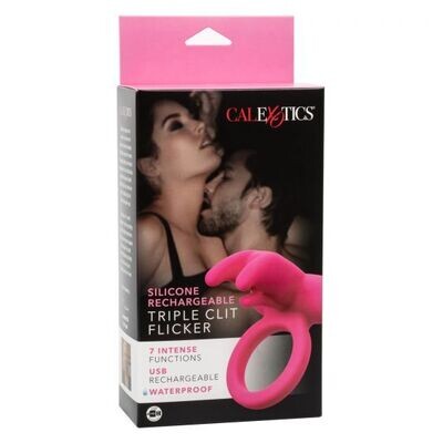 SILICONE RECHARGABLE TRIPLE CLIT FLICKER SILICONE RECHARGABLE TRIPLE CLIT FLICKER