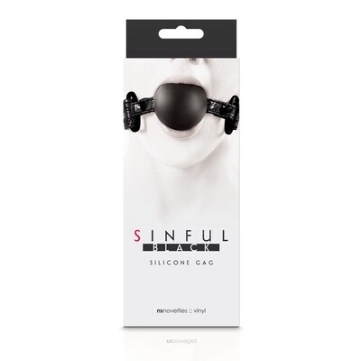 SINFUL SILICONE GAG BLK