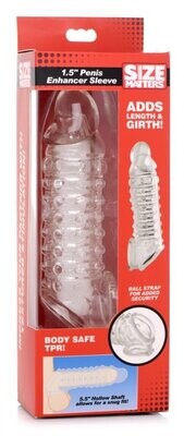 SIZE MATTERS 1.5 INCH PENIS ENHANCER SLEEVE CLEAR