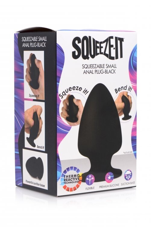 SQUEEZE IT SILEXPAN ANAL PLUG SMALL BLK