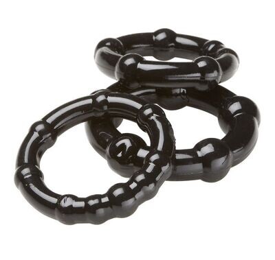 STAY HARD BEADED COCKRING 3 PACK BLACK