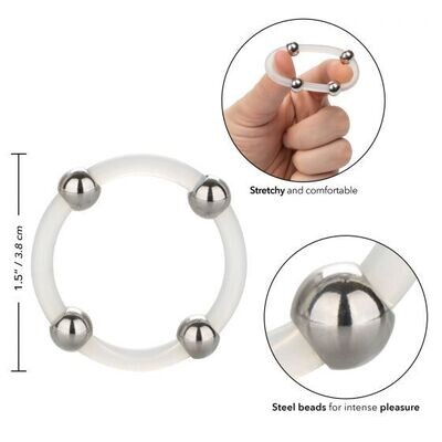 STEEL BEADED SILICONE RING SET