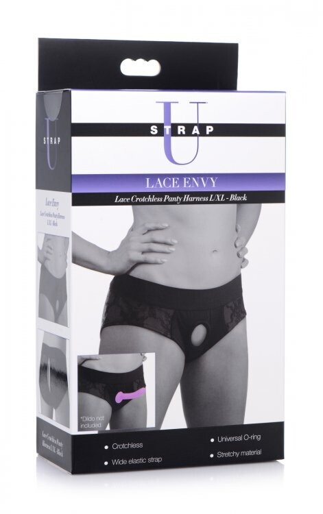 STRAP U LACE ENVY CROTCHLESS PANTY HARNESS L/XL