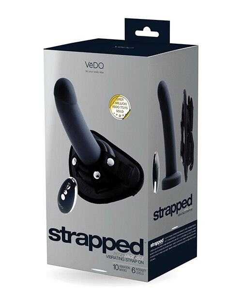 STRAPPED RECHARGEABLE STRAP ON BLK