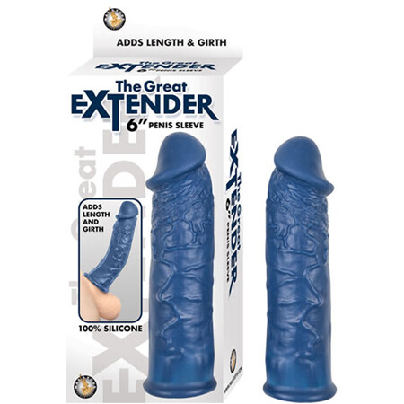 THE GREAT EXTENDER 6" PENIS SLEEVE BLUE