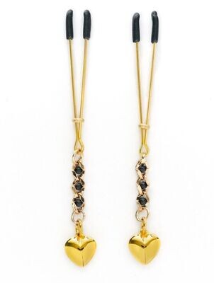 TWEEZER NIPPLE CLAMP WITH HEART PENDANT