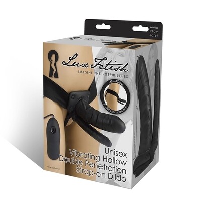 UNISEX VIBRATING HOLLOW DOUBLE STRAP