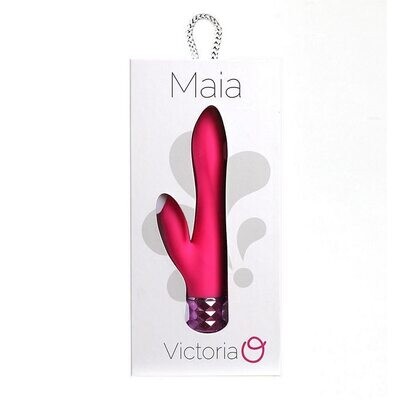VICTORIA RECHARGEABLE SILICONE DUAL VIBE NEON PINK