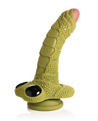 SWAMP MONSTER GREEN SCALY SILICONE DILDO