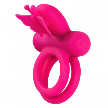 SILICONE RECHARGEABLE BUTTERFLY DUAL RING