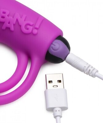 BANG SILICONE COCK RING AND BULLET WITH REMOTE PURPLE