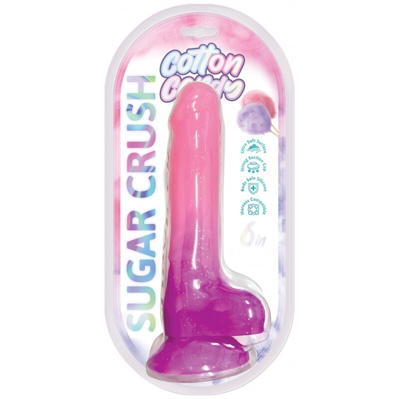 COTTON CANDY SUGAR CRUSH SILICONE DILDO 6"